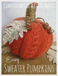 Easy Sweater Pumpkins
