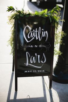 gorgeous script for a wedding sign, photo by Lang Photographers ruffledblog.com/... #weddingsign #signage