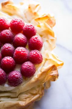 Brie Phyllo Torte with Fresh Raspberries - Taste Love & Nourish