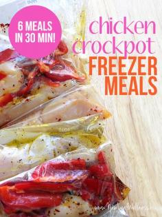 How to make 6 Chicken Crockpot Freezer Meals in 30 Minutes