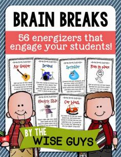 Top 6 Ideas for Brain Breaks in the Elementary Classroom! You won't want to miss this blog post!