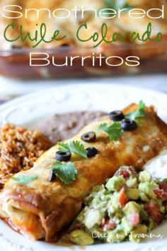 Smothered Chile Colorado Burritos (CROCK POT)! It doesn't get much easier or delicious than this meal!  It is fantastic!