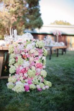 Florals lining this table: www.stylemepretty... | Photography: Abi Q Photography - www.abiqphotograp...