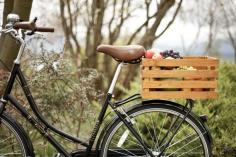 Wood Bike Basket