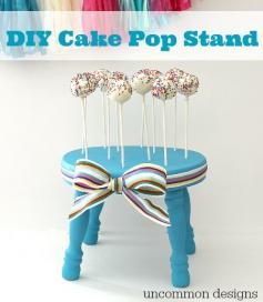 DIY Cake Pop Stand... Make your own stand in just a few simple steps!  via www.uncommondesig... #parties  #cakepops