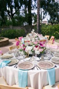 California Garden Wedding Layered with Pink: www.stylemepretty... | Photography: We Heart Photography - www.weheartphotog...