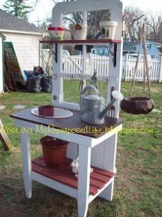 potting table repurposed door