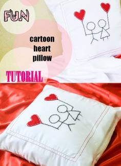 Felt Cartoon Heart Pillow Tutorial (Couch Pillows)