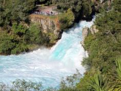 Huka Falls, New Zealand \\ 11m high, extremely powerful, turquoise-colour, Huka Falls is located on the Waikato River, just in 10 minutes drive from Taupo.
