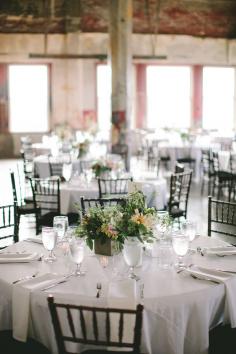 industrial wedding reception, photo by Steven Michael Photography ruffledblog.com/... #weddingideas #weddingreception