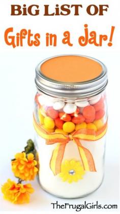 BIG List of Gifts in a Jar Ideas and Recipes! ~ at TheFrugalGirls.com {you'll love this HUGE collection of fun mason jar gifts and creative homemade gift ideas!} #masonjars #giftsinajar #thefrugalgirls