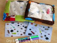 Dry Erase I-Spy Bag Tutorial: 3 years later and my kids still love these!