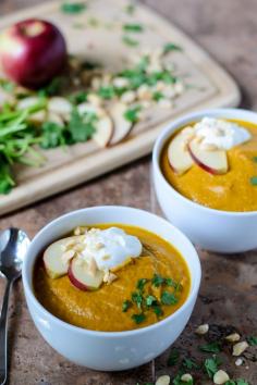 Curried Carrot Apple and Peanut Soup