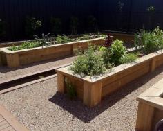 small wooden containers for garden design
