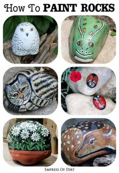 How to paint garden art rocks and stones | empress of dirt at #eBay