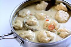 Easy recipe for Homemade Chicken & Dumplings - this is our favorite by far.
