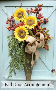 DIY Fall Door Arrangement