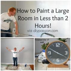 How to paint a large room in less than 2 hours via diypassion.com