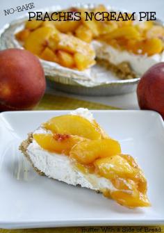 No-Bake Peaches & Cream Pie~~ a #recipe from the ladies at Butter With A Side of Bread #peach #pie