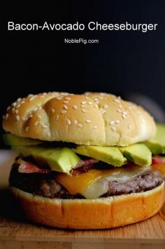 Bacon-Avocado Cheeseburger from NoblePig.com