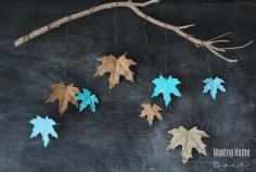 Fall Decorating with Painted Leaves