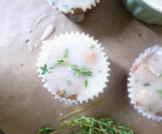 apple cupcakes with goat cheese thyme glaze