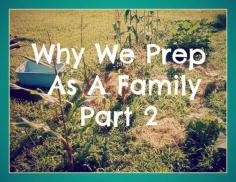 Homeschooling The Well Prepared Child: Why We Prep As A Family: Part 2