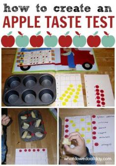 Fall fun! Which apple does your family prefer? Create an apple taste test station to find out.