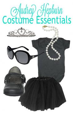 The cutest Halloween costume for a little girl!  Easy DIY Audrey Hepburn costume!
