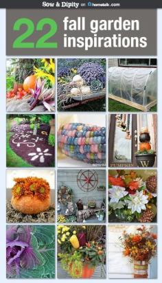 22 Fall Garden Inspirations - from fall containers to gorgeous fall front porches #falldecor #fallgarden
