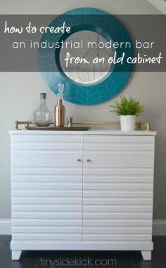 industrial modern bar cabinete || TinySidekick