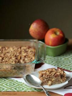 Apple Pie Baked Oatmeal with Peanut Butter Protein Granola www.fooddonelight...
