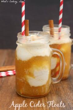 Apple Cider Floats. Delicious and easy ice cream floats that are made using apple cider. These are a great treat that can even be made dairy-free.