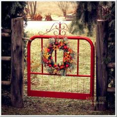 Red garden gate