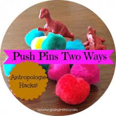 Hack Anthropologie with a few plastic dinosaurs and some dollar store pom poms!