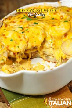 Cheesy Potatoes Au Gratin #side #potato #recipe @SlowRoasted