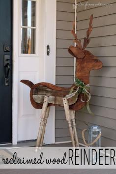 Outdoor Christmas Decorating: Reclaimed Wood Reindeer from Finding Home