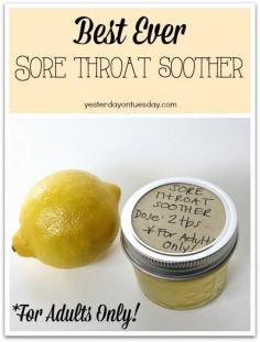 
                        
                            Home Sore Throat Remedy: Cheap and easy sore throat soother you can make at home #sorethroat
                        
                    