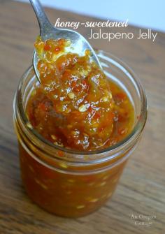 
                        
                            Honey Sweetened Jalapeno Jelly with a jam-like consistency and all the flavor of the sugar laden version!
                        
                    