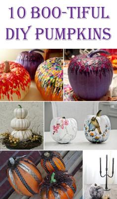 10 Boo-tiful DIY Pumpkins - Pretty My Party #diy #pumpkin #decorating #ideas
