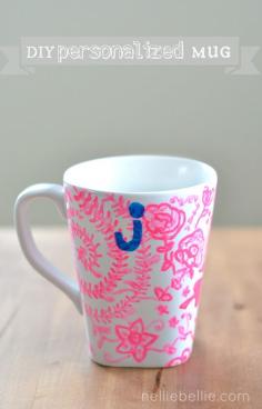 Easy steps to make a personalized mug!  #mug #DIY #craft #anthropologie