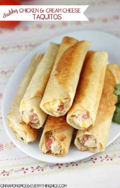 Chubby Chicken and Cream Cheese Taquitos #dinner