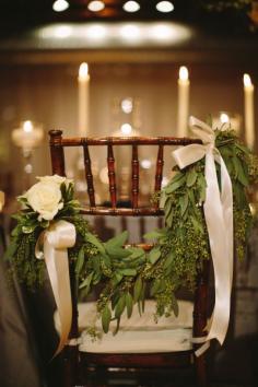 Garland covered bridal chair: www.stylemepretty... | Photography: Julia Wade - julia-wade.com/