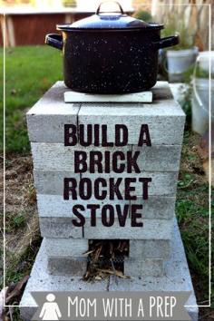 
                        
                            Mom with a PREP - Building a Brick Rocket Stove for your backyard gives you an alterntaive cooking source just in case. This is a quick and easy project to do this weekend!
                        
                    