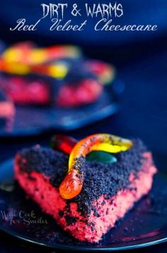 Dirt & Worms Red Velvet Cheesecake #dessert #cheesecake