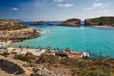 The Blue Hole, a popular swimming hole on the tiny island of Comino in the Maltese Islands