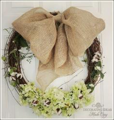 
                        
                            Grapevine wreaths as wedding aisle runner | This wide ribbon makes a beautiful bow on a grapevine wreath.
                        
                    