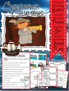 Christopher Columbus super fun art, writing, and reading 1-2 grade