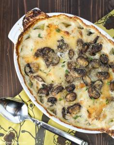 Provolone, Mushroom and Potato Gratin