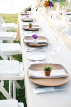 
                        
                            tiny potted plant or flower at each place setting, photo by Yeliz Atici ruffledblog.com/... #weddingideas #reception #favors
                        
                    